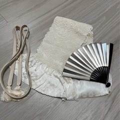 礼装用　帯締め帯揚げ末広セット　1回使用 黒留袖　和装小物の画像