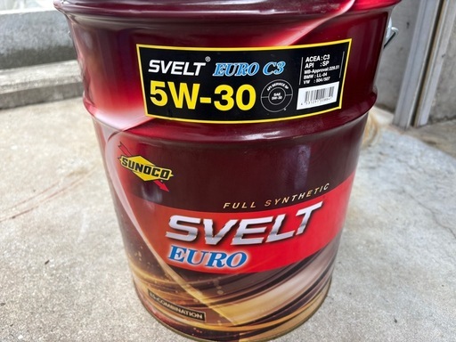 SUNOCO(スノコ) SVELTEURO(スヴェルトユーロ) 5W-30 C3 20L ペール缶　エンジンオイル　自動車　外車　新品未開封　倉庫保管　日本サン石油