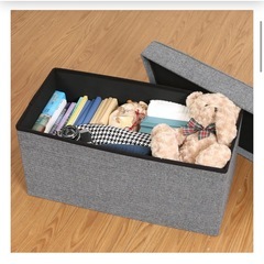 【中古美品】収納付きボックススツールL  コンパクトに折りたためて堅牢設計の画像