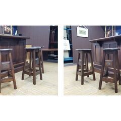 J30　美品！　蝦夷民芸家具　えぞ家具　ホームバーカウンター４点セットの画像