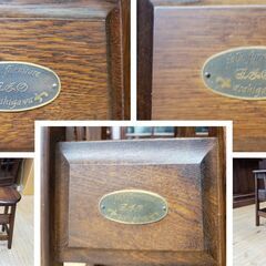 J30　美品！　蝦夷民芸家具　えぞ家具　ホームバーカウンター４点セットの画像