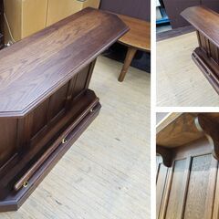 J30　美品！　蝦夷民芸家具　えぞ家具　ホームバーカウンター４点セットの画像