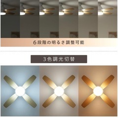 VENTOTA シーリングファンライト リモコン付 省エネ 空気循環 冷暖房換気 LED調光調色 タイマー 風量調節 ファン付きシーリングライトForteBR vo404912②の画像