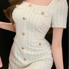 DAZY shein シーイン ツイード半袖ワンピースの画像