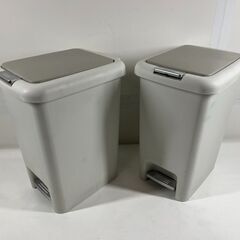 ごみ箱 2個セット ペダル式 ペールボックス 幅20cm×奥行27cm×高さ36cmの画像