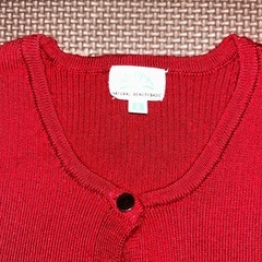 ニットカーディガンワイン色　100サイズの画像