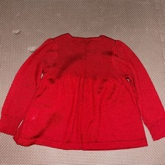 ニットカーディガンワイン色　100サイズの画像