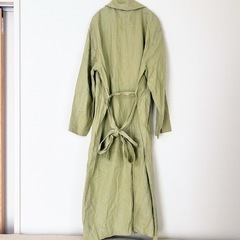 新品【Mila Owen】シャツライクヘンプステンカラーコート グリーン Sサイズの画像