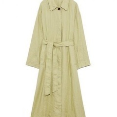 新品【Mila Owen】シャツライクヘンプステンカラーコート グリーン Sサイズの画像