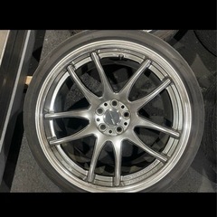 WORK EMOTION エモーション 18インチ 100 5H 215/45R18 タイヤホイール4本セット センターキャップ付き☆の画像