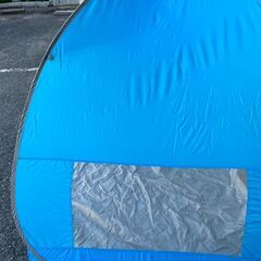 TOPVALU サンシェード ファミリータイプ UV加工 青 ワンタッチ キャンプ アウトドアの画像