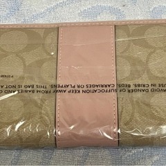 COACH 長財布 ベージュ ピンクの画像