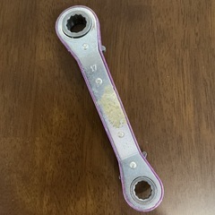 板ラチェットレンチ🛠️14mm17mm工具🧰傷•汚れあり💦スエカゲツールシルバー•紫の画像