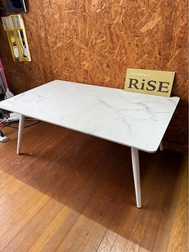 J2801 センターテーブル　ローテーブル　座卓　大理石風　　使用感、傷あり