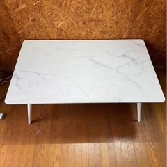 J2801 センターテーブル　ローテーブル　座卓　大理石風　　使用感、傷ありの画像