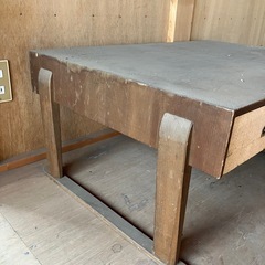 昭和　机　座卓　ローテーブル　引き出し　古民具　ヴィンテージ 　の画像