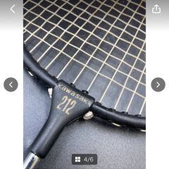 KAWASAKI　kawasaki　カワサキ　台湾製　中古　現状品　ラケット　レッド　ブラック　バトミントン　本体のみ　212　＊B1116-9＊の画像