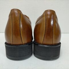 美品  響 hibiki メンズ ビジネスシューズ モンクストラップ ブラウン系 身長アップ 24.5cm 本革風　251030-1Tの画像