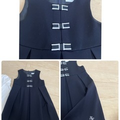 【子供服】タルティーヌエショコラ 白シャツ120とノースリーブワンピース110のセットの画像