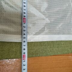 ニトリ 遮光カーテン 幅134 長さ110 2枚 レース2枚付 両開き エスト グリーンの画像