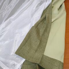 ニトリ 遮光カーテン 幅134 長さ110 2枚 レース2枚付 両開き エスト グリーンの画像