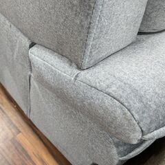 2人掛けソファー グレー 幅200×高さ95×奥行90cmの画像