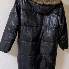 ロング ダウンコート ブラック フード付き ファー付き レディース」の画像