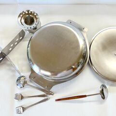 湯豆腐鍋セット　（中子・仕切・お玉・穴明きお玉付）新品の画像