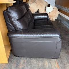 【激安】3人掛けソファ　革製　レザーの画像