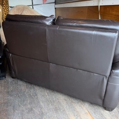 【激安】3人掛けソファ　革製　レザーの画像