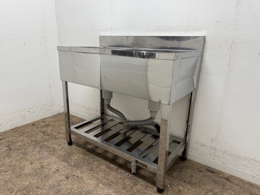 アズマ　azuma　業務用　2層シンク流し台　ヘコミ有り　W９００ｘD４５０ｘH８００ｍｍ