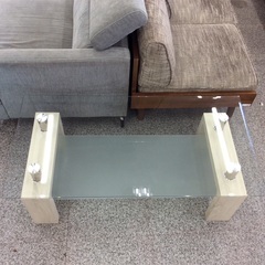 【ガラス天板センターテーブル】ガラスセンターテーブル リビングテーブル テーブル コーヒーテーブル　ナチュラルの画像