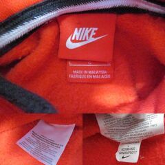 ( M-1009 )NIKE ナイキ パーカー 赤 レッド Lサイズ 裏起毛 分厚い あったかい 古着 フード付き 中古の画像