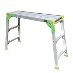 ○ アルミ洗車梯子 作業台 洗車台 足場 床高さ 75cm 足場板寸法 L100×W31×T4.5cm 最大使用荷重 100kg NSD-75 中古品■ジモティ姫路の画像