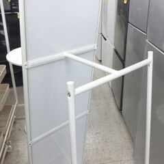 イケア スタンドミラー 幅50cm ハンガーラック付き 5連フック付き ホワイト 姿見鏡 全身ミラー☆ 札幌市 北区 屯田 の画像