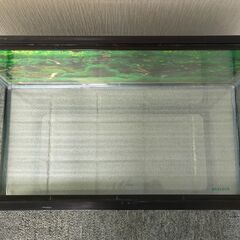  △ ① GEX 水槽 プラスチック製＆ワンタッチフィルター、鑑賞魚用ろ過器セット 幅 60cm 貯水確認済 全体的にキズ、汚れあり 現状渡しの画像