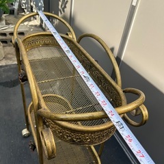 11216😸 ワゴン アンティーク風ワゴン キャスター付の画像