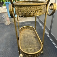 11216😸 ワゴン アンティーク風ワゴン キャスター付の画像