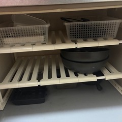 【11/26-28限定】　ベルカ(Belca)  キッチン収納 シンク下フリーラック ワイド 2セット の画像