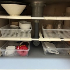 【11/26-28限定】　ベルカ(Belca)  キッチン収納 シンク下フリーラック ワイド 2セット の画像