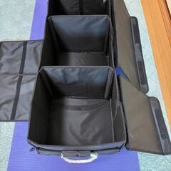 車用収納ボックス トランクボックス トランク ラゲッジルーム収納 大容量シートバックポケット 後部座席収納 防水 滑り止め バック 蓋付き (ブラック,100L-90*35*30cm)の画像