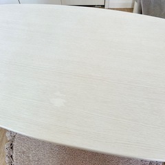 ホワイト    コーヒーテーブル/ ローテーブル　楕円形の画像