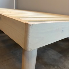 高さ調整可能 天然木すのこベッド　シングル　ナチュラルの画像