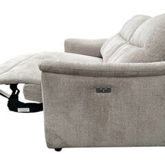 美品 ニトリ 電動布張りリクライニングソファ 3人掛け ベージュの画像