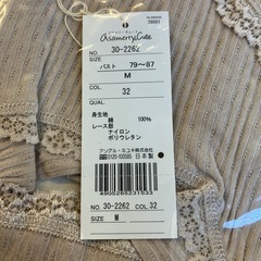 M2510-437 TENMAYA asamerry 肌着 Mサイズ ピンクグレージュ 胸元レース 未使用品の画像