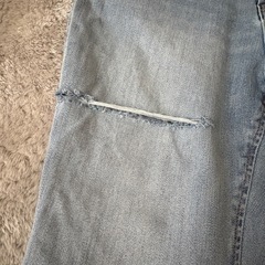 ダメージ加工 スキニーデニム ライトブルーの画像