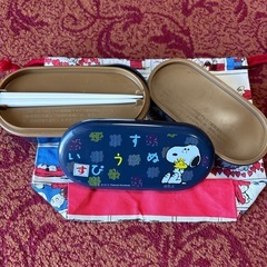 スヌーピー２段お弁当箱&お弁当袋セットの画像