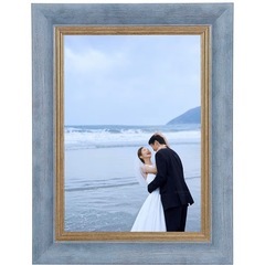 新品 2L 写真立て フォトフレーム 藍色 ブルー たてよこたいおう縦横対応 の画像