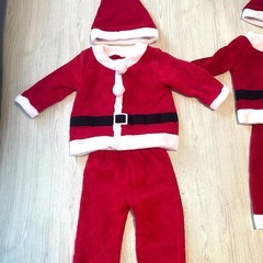 サンタコスチューム　100cm・80cm2点セットの画像
