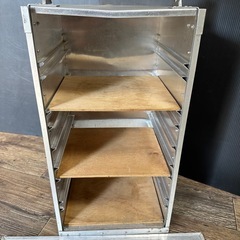 昭和 レトロ　 おかもち　インテリアに 出前箱 業務用 当時物 ゆたかの堤箱　取手有り60cm 箱50×26×28cmの画像